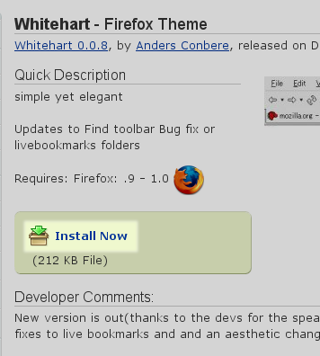 Click the selected area to install a theme